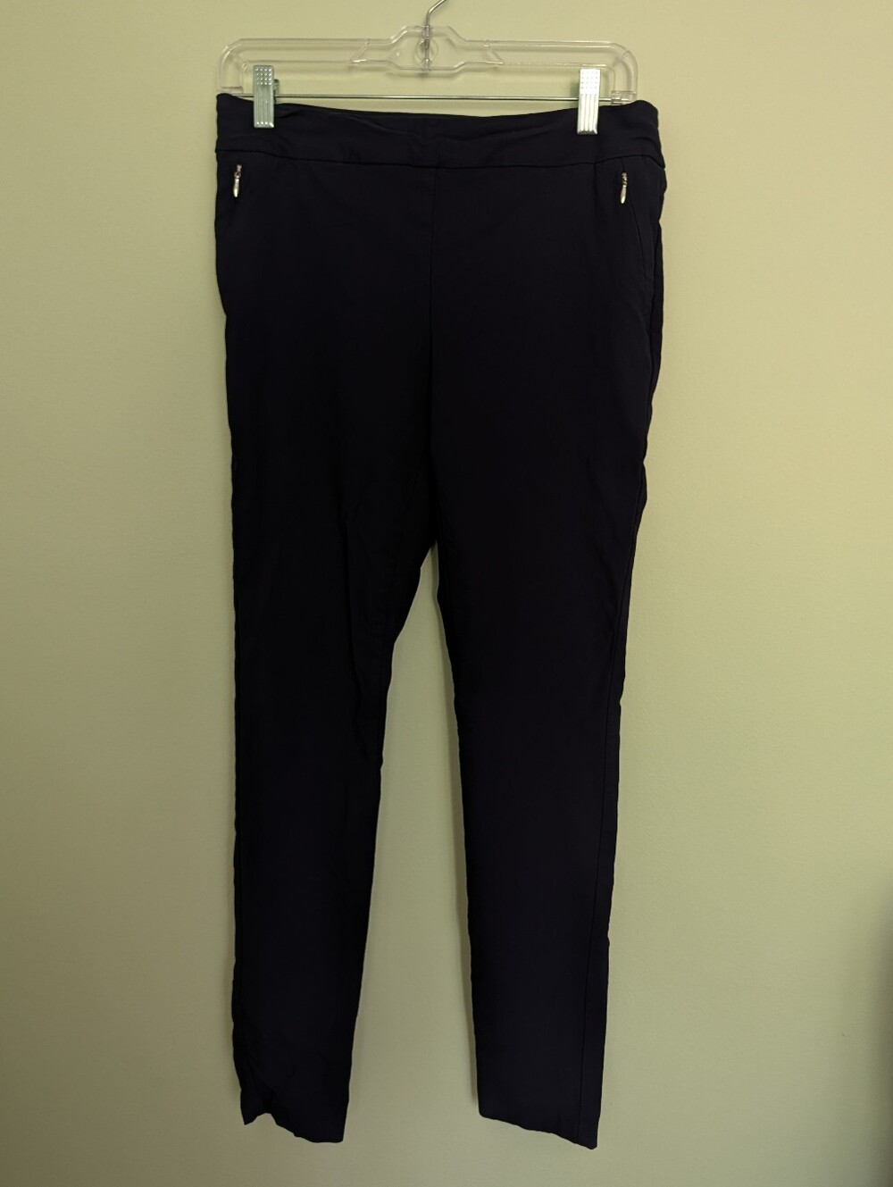 Rekucci Navy Pull-On Slim Leg Dress Pants Size 8 Stretch Career Work